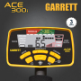Le Garrett Ace 300i affiche sur son écran, un indicateur de profondeur sur une échelle de 4 niveaux allant de 5 à 20 cm.